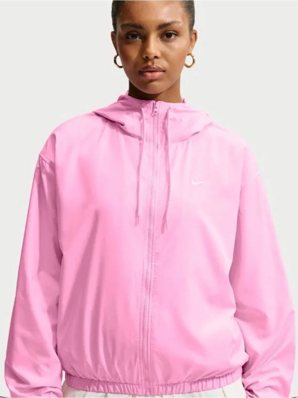 Nike Women’s hooded zip lightweight lined athletic sports jacket size large NWT